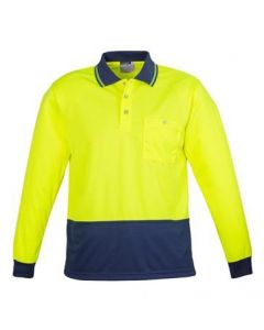 Unisex Day Only Basic Polo Long Sleeve - Yellow / Navy