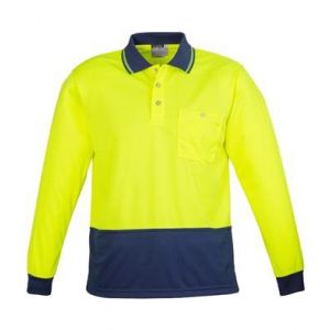 Unisex Day Only Basic Polo Long Sleeve - Yellow / Navy