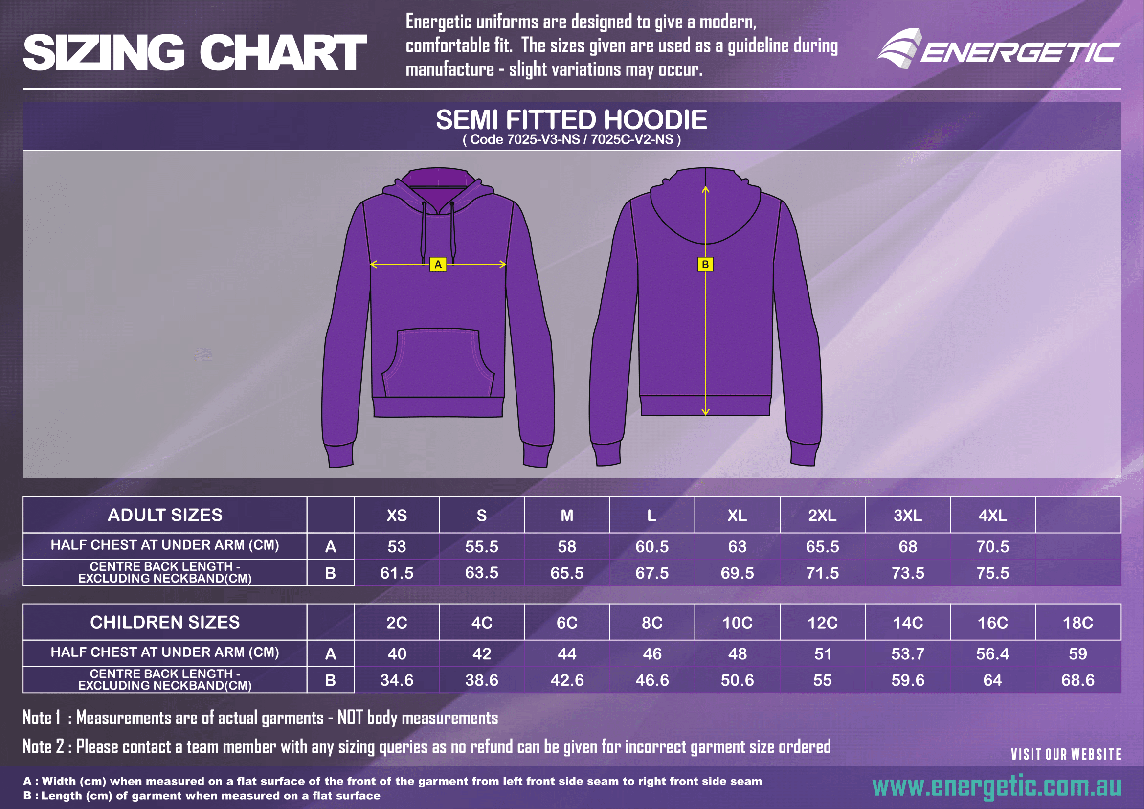 size chart adidas hoodie